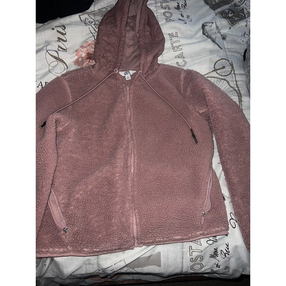 Joy Lab pink Sherpa quilted zip up jacket M‎